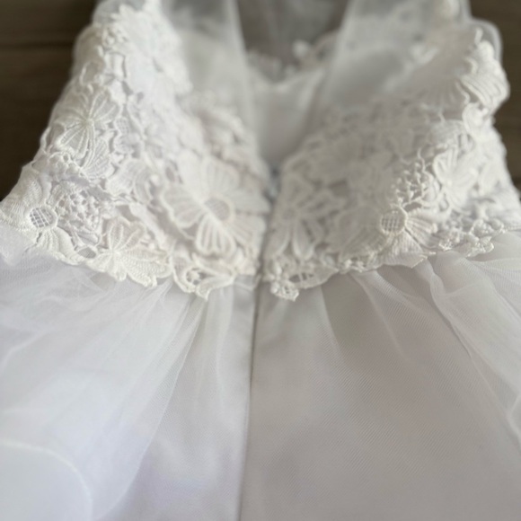 White tulle Flower Girl Lace Dress 3T - Picture 8 of 9